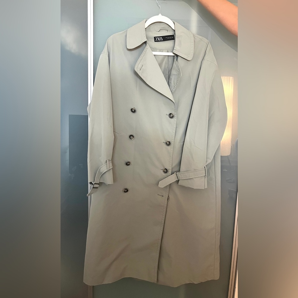 Zara Light Green Trench Coat